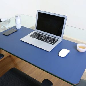 Multifunction Business PU Leather Mouse Pad Keyboard Pad Table Mat Computer Desk Mat, Size: 90 x 45cm(Sapphire Blue) (OEM)