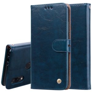 Business Style Oil Wax Texture Horizontal Flip Leather Case for Xiaomi Redmi 7, with Holder & Card Slots & Wallet (Blue) (OEM)
