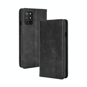 For OnePlus 8T Magnetic Buckle Retro Crazy Horse Texture Horizontal Flip Leather Case with Holder & Card Slots & Photo Frame(Black) (OEM)