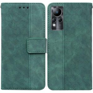 For Infinix Note 11 Geometric Embossed Leather Phone Case(Green) (OEM)