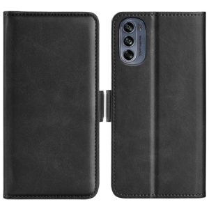 For Motorola G62 5G Dual-side Magnetic Buckle Horizontal Flip Leather Phone Case(Black) (OEM)