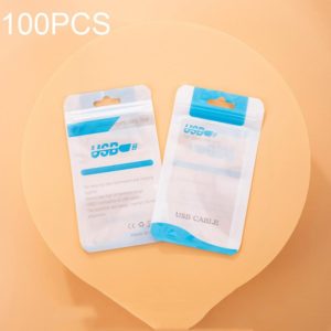 100 PCS Data Cable Packaging Bag Plastic Sealing Bag, Size:8x14cm(Blue) (OEM)