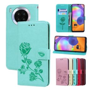 For Huawei nova 8i Rose Embossed Leather Phone Case(Green) (OEM)