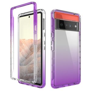 For Google Pixel 6 Pro High Transparency Two-color Gradient PC + TPU Phone Protective Case(Purple) (OEM)