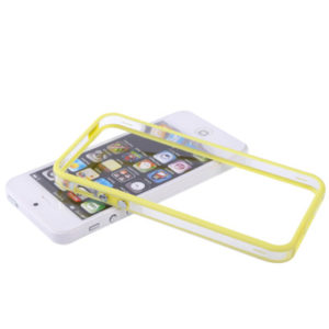 Διαφανές πλαστική θήκη πλαίσιου με κουμπιά για iPhone 5 (κίτρινο) (OEM)