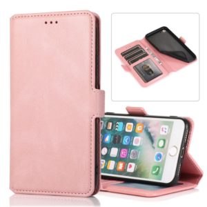 For iPhone SE 2022 / SE 2020 / 8 / 7 Retro Magnetic Closing Clasp Horizontal Flip Leather Case with Holder & Card Slots & Photo Frame & Wallet(Rose Gold) (OEM)