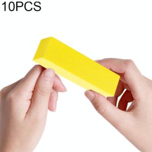 10 PCS Tofu Block Nail Polish Four Squares High Elastic Cotton Manicure Sand Block (Yellow) (OEM)