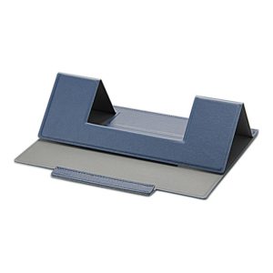 Laptop Leather Folding Stand Tablet Phone Holder(Blue) (OEM)