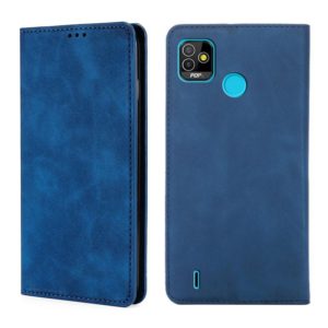 For Infinix Tecno Pop 5 Skin Feel Magnetic Horizontal Flip Leather Case with Holder & Card Slots(Blue) (OEM)