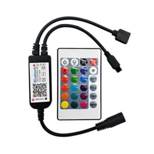 Bluetooth LED RGB Controller with 24 Keys Infrared Controller for 5630 5050 3528 2835 LED Strip, DC 5-24V (OEM)