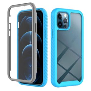 For iPhone 12 / 12 Pro Starry Sky Solid Color Series Shockproof PC + TPU Case with PET Film(Sky Blue) (OEM)