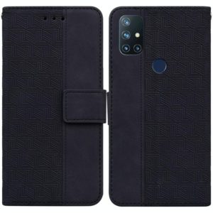 For OnePlus Nord N10 5G Geometric Embossed Leather Phone Case(Black) (OEM)