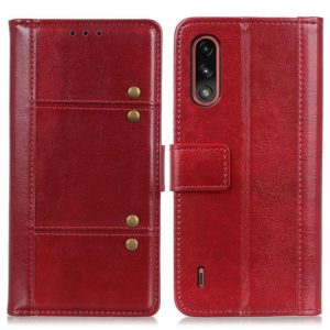 For Motorola Moto E7 Power Peas Crazy Horse Texture Horizontal Flip Leather Case with Holder & Card Slots & Wallet(Red) (OEM)