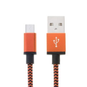 2m Woven Style Micro USB to USB 2.0 Data / Charger Cable(Orange) (OEM)
