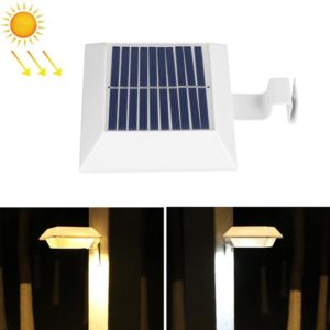 12 LED Solar Outdoor Railing Stair Square Wall Light(White Shell-White Light) (OEM)