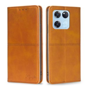 For OnePlus Ace Racing Cow Texture Magnetic Horizontal Flip Leather Phone Case(Light Brown) (OEM)