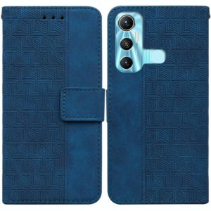 For Infinix Hot 11 X662 Geometric Embossed Leather Phone Case(Blue) (OEM)