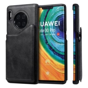 For Huawei Mate 30 Pro Shockproof Calf Texture Protective Case with Holder & Card Slots & Frame(Black) (OEM)