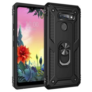 For LG K50S Shockproof TPU + PC Protective Case with 360 Degree Rotating Holder(Black) (OEM)