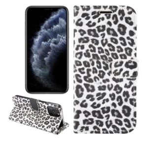 For iPhone 12 Pro Max Leopard Print Pattern Horizontal Flip Leather Case with Card Slot and Holder(White) (OEM)