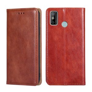 For Tecno Spark 6 GO Gloss Oil Solid Color Magnetic Leather Phone Case(Brown) (OEM)