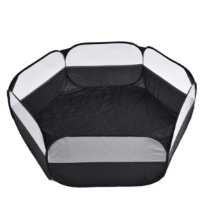 Folded Small Pet Fence Outdoor Workout Game Crawling Small Animal Tent, Specification： With Side Cloth (Black) (OEM)