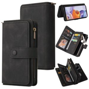 For LG Stylo 6 Skin Feel PU + TPU Horizontal Flip Leather Case With Holder & 15 Cards Slot & Wallet & Zipper Pocket & Lanyard(Black) (OEM)