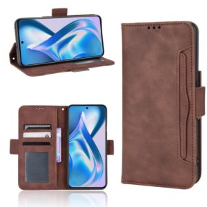 For OnePlus Ace 5G / 10R Skin Feel Calf Texture Card Slots Leather Phone Case(Brown) (OEM)