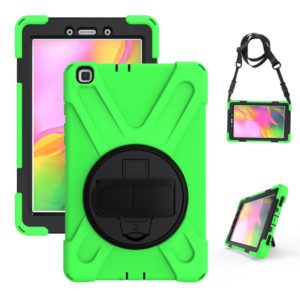 For Samsung Tab A 8.0(2019) T290 / T295 Shockproof Colorful Silicone + PC Protective Case with Holder & Hand Grip Strap(Green) (OEM)
