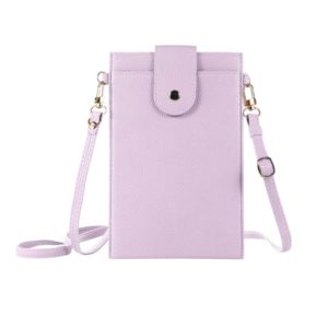 Litchi Texture Card Holder Mobile Phone Bag with Long Strap(Light Pink) (OEM)