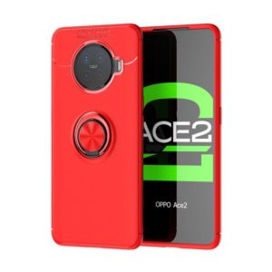 For OPPO ACE2 Metal Ring Holder 360 Degree Rotating TPU Case(Red + Red) (OEM)