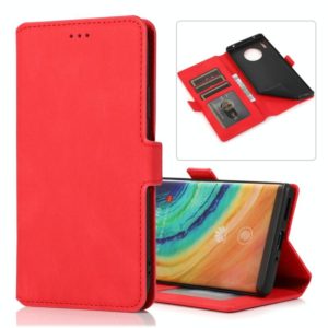 For Huawei Mate 30 Pro Retro Magnetic Closing Clasp Horizontal Flip Leather Case with Holder & Card Slots & Photo Frame & Wallet(Red) (OEM)