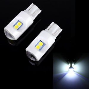 2 PCS T10 / W5W / 194 DC 12V 1.2W 6LEDs SMD-3030 Car Reading Lamp Clearance Light, with Projector Lens Light(White Light) (OEM)