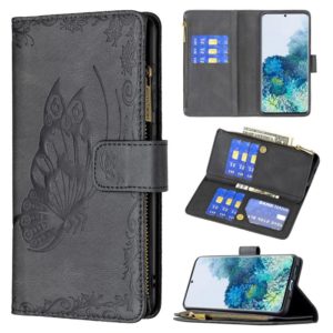 For Samsung Galaxy S20 Plus Flying Butterfly Embossing Pattern Zipper Horizontal Flip Leather Case with Holder & Card Slots & Wallet(Black) (OEM)