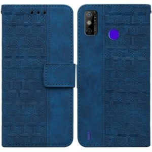 For Tecno Spark Go 2020 / Spark 6 Go Geometric Embossed Leather Phone Case(Blue) (OEM)