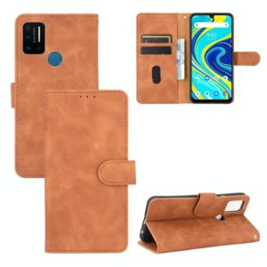 For UMIDIGI A7 Pro Solid Color Skin Feel Magnetic Buckle Horizontal Flip Calf Texture PU Leather Case with Holder & Card Slots & Wallet(Brown) (OEM)