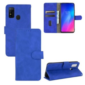 For DOOGEE N30 Solid Color Skin Feel Magnetic Buckle Horizontal Flip Calf Texture PU Leather Case with Holder & Card Slots & Wallet(Blue) (OEM)