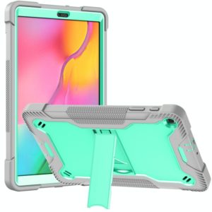 For Samsung Galaxy Tab A 10.1 (2019) Silicone + PC Shockproof Protective Case with Holder(Gray + Green) (OEM)