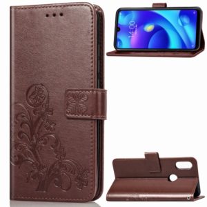 Lucky Clover Pressed Flowers Pattern Leather Case for Xiaomi Play, with Holder & Card Slots & Wallet & Hand Strap (Brown) (OEM)