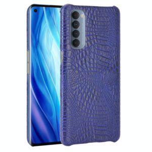 For OPPO Reno4 Pro 4G (Foreign India version) Shockproof Crocodile Texture PC + PU Case(Blue) (OEM)