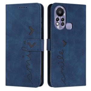 For Infinix Hot 11s Skin Feel Heart Pattern Leather Phone Case(Blue) (OEM)