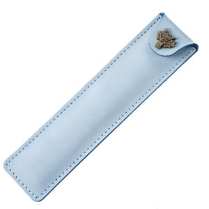 Cowhide Pencil Case Personalized Retro Handmade First Layer Cowhide Pen Case(Fog Wax Sky Blue) (OEM)