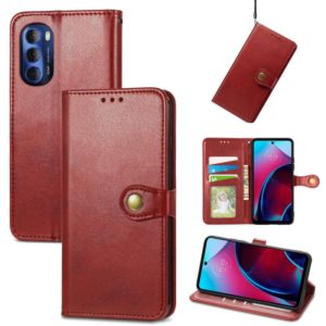 For Motorola Moto G Stylus 2022 5G Retro Solid Color Buckle Leather Phone Case(Red) (OEM)