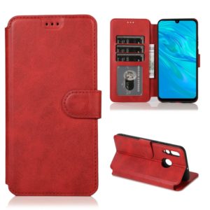 For Huawei Enjoy 9s Calf Texture Magnetic Buckle Horizontal Flip Leather Case with Holder & Card Slots & Wallet & Photo Frame(Red) (OEM)