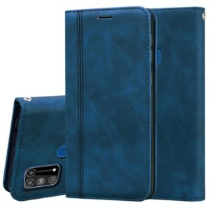 For Samsung Galaxy M31 Frosted Business Magnetic Horizontal Flip PU Leather Case with Holder & Card Slot & Lanyard(Blue) (OEM)