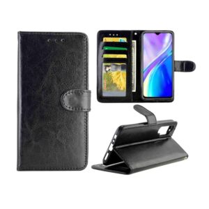 For OPPO Realme XT/X2 Crazy Horse Texture Leather Horizontal Flip Protective Case with Holder & Card Slots & Wallet & Photo Frame(Black) (OEM)