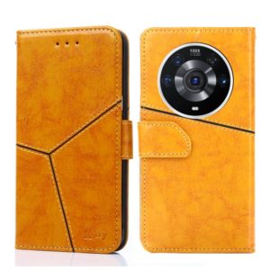 For Honor Magic3 Pro Geometric Stitching Horizontal Flip Leather Phone Case(Yellow) (OEM)