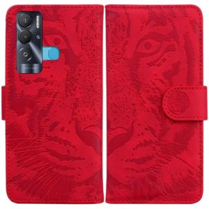For Tecno Pova Neo LE6 Tiger Embossing Pattern Horizontal Flip Leather Phone Case(Red) (OEM)