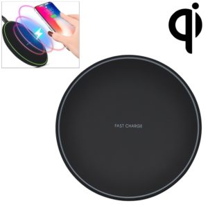 KD-1 Ultra-thin 10W Fast Charging Wireless Charger for Android Phones & iPhone(Black) (OEM)