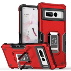 For Google Pixel 7 Pro 5G Ring Holder Non-slip Armor Phone Case(Red) (OEM)